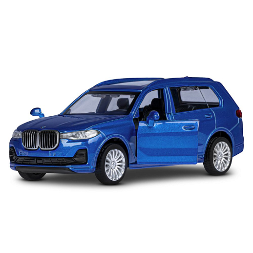 ТМ "Автопанорама" Машинка металлическая 1:44, BMW X7, синий, откр. двери, инерция, в/к 17,5*12,5*6,5 см в Джамбо Тойз #7