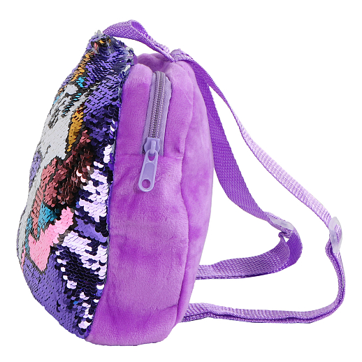 Рюкзачок детский для девочек с пайетками "Единорог",  в/п фиолетового цвета, 24*22*3 см в Джамбо Тойз #4