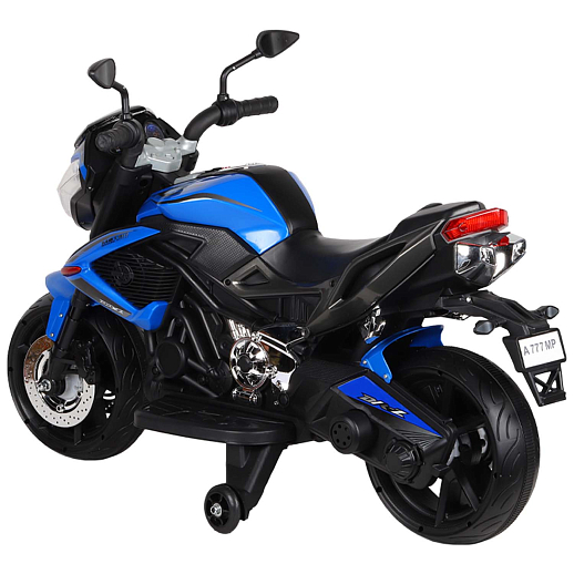 Электромотоцикл детский двухколесный на аккумуляторе 2 двигателя, USB, MP3, колеса пластик, свет LED. Цвет синий в Джамбо Тойз #5