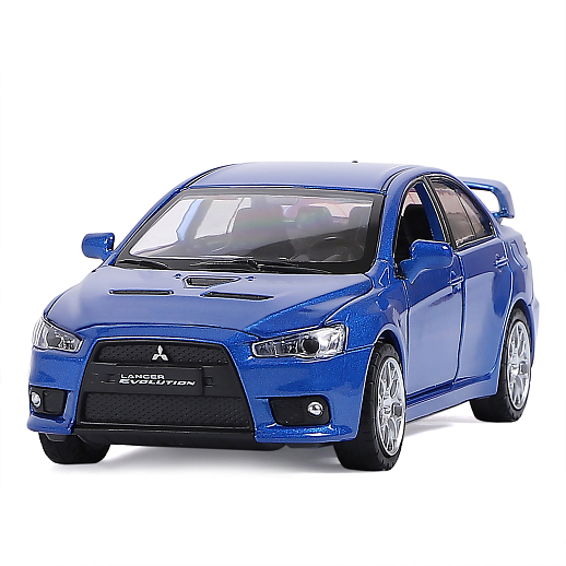 ТМ "Автопанорама" Машинка металлическая 1:32 Mitsubishi Lancer Evolution, синий, откр. двери, капот и багажник, свет, звук, инерция, в/к 17,5*12,5*6,5 см в Джамбо Тойз #2