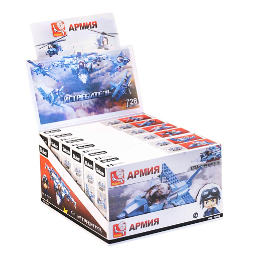 Конструктор "Армия-Двигатель боя" (6 констр. в наб.), 728 дет., в/к 24*28,2*14,7 см в Джамбо Тойз