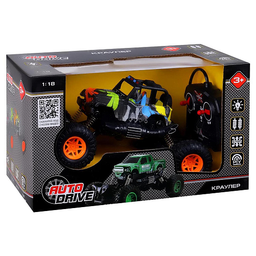 AUTODRIVE 1:18 Р/У Краулер, 4 канала, свет, принт граффити, в/к 29*14,7*17,5см в Джамбо Тойз #2