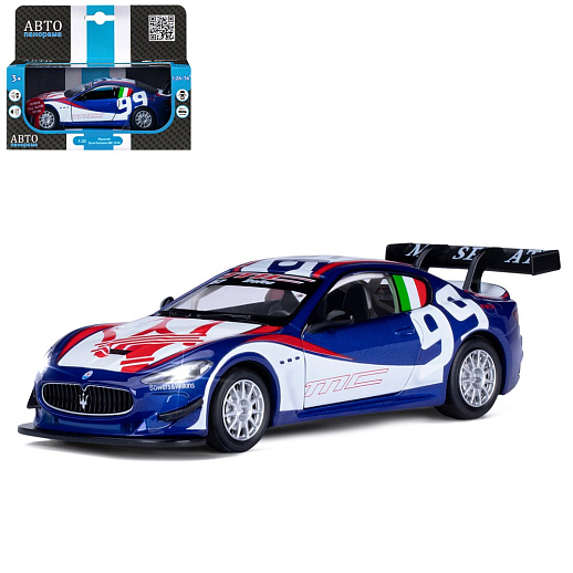 ТМ "Автопанорама" Машинка металл., 1:32 Maserati Gran Turismo MC GT4, синий, инерция, свет, звук, откр. двери, в/к 17,5*13,5*9 см в Джамбо Тойз