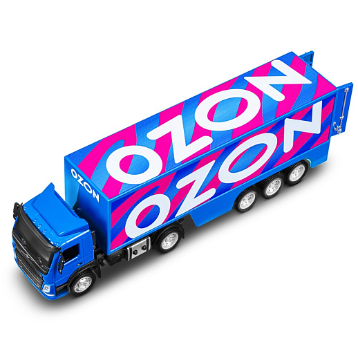 Игрушка для детей: Машинка металлическая 1:50 Volvo OZON, цвет синий, откидывается кабина, свет, звук, свободный ход колес, артикул JB1251739 в Джамбо Тойз #13
