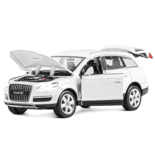 ТМ "Автопанорама" Машинка металлическая 1:24 Audi Q7, белый, откр. двери, капот и багажник, свет, звук, свободный ход колес, в/к 24,5*12,5*10,5 см в Джамбо Тойз #6