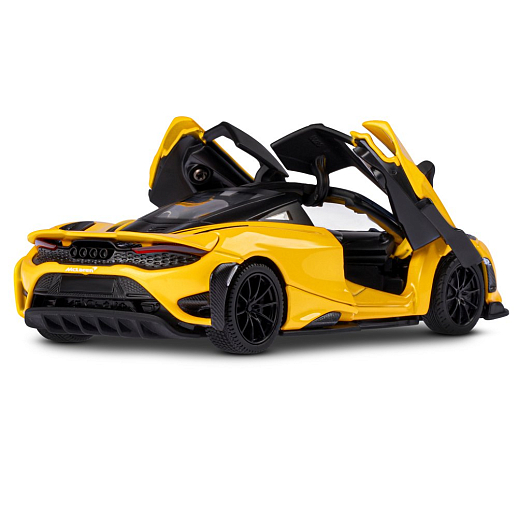 ТМ "Автопанорама" Машинка металлическая, 1:31 McLaren 765 LT, желтый, открываются двери, свет, звук, инерция, в/к 18*13,5*9 см в Джамбо Тойз #16
