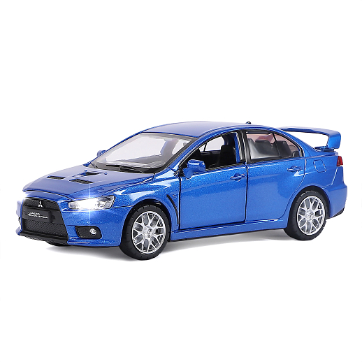 ТМ "Автопанорама" Машинка металлическая 1:32 Mitsubishi Lancer Evolution, синий, откр. двери, капот и багажник, свет, звук, инерция, в/к 17,5*12,5*6,5 см в Джамбо Тойз #4