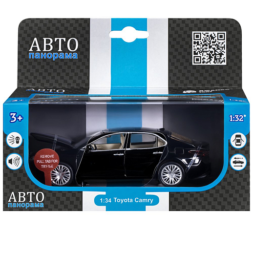 ТМ "Автопанорама" Машинка металлическая 1:34 Toyota Camry, черный, свет, звук, откр. двери, капот и багажник,  в/к 17,5*13,5*9 см в Джамбо Тойз #3