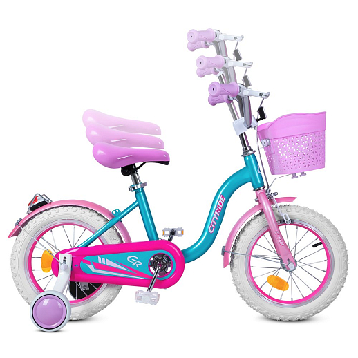 Велосипед двухколёсный CITYRIDE, модель CR-B2-09F7, рама сталь, колеса алюминий 14", пластиковая корзина, цвет голубой-розовый в Джамбо Тойз #4