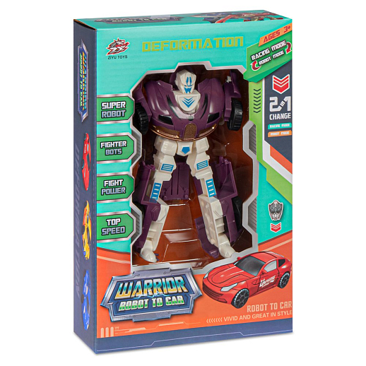 Робот-трансформер, цвет фиолетовый,  в /к 16*5,5*24см в Джамбо Тойз #3