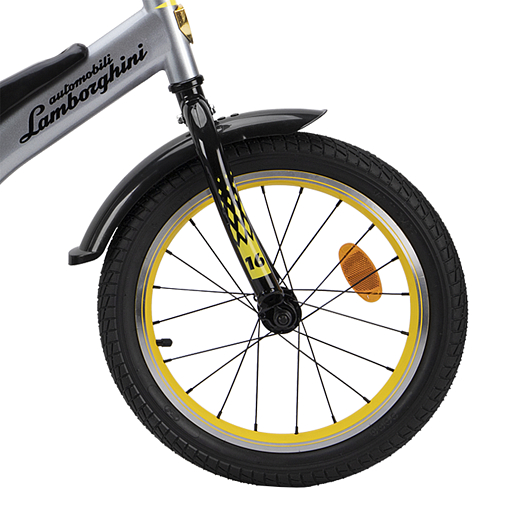 Детский велосипед Automobili Lamborghini Energy , рама сталь , диск 16 алюминий , втулки сталь, крылья пластик, страх.колеса, цвет Серый в Джамбо Тойз #2