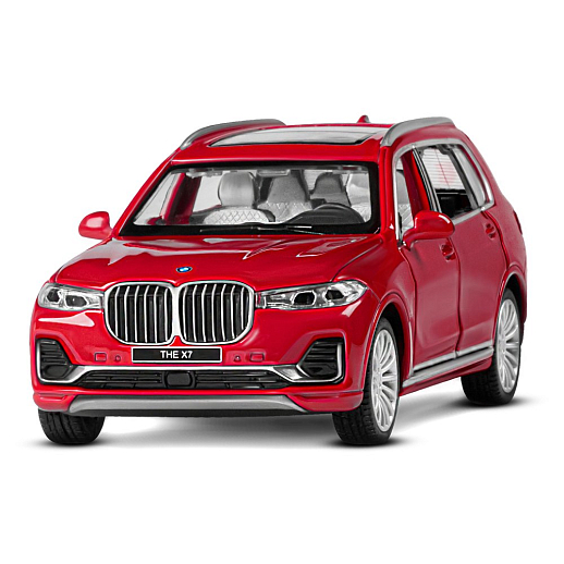ТМ "Автопанорама" Машинка металлическая 1:32 BMW X7, красный, свет, звук, откр. четыре двери, капот и багажник, инерция, в/к 18*13,5*9 см в Джамбо Тойз #4