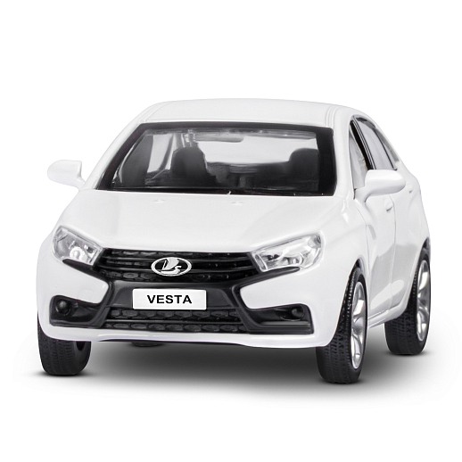 ТМ "Автопанорама" Машинка металлическая 1:43, LADA VESTA белая, откр. 2 двери., инерция + сельхозприцеп в Джамбо Тойз #5
