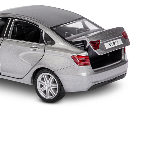 Машинка металлическая Автопанорама, инерционная, коллекционная модель LADA VESTA седан, масштаб 1:24, свет, звук, открываются 4 двери, капот, багажник, серый перламутр, в/к 24,5*12,5*10,5 смсм в Джамбо Тойз #16
