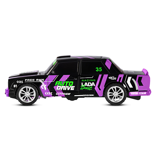 AUTODRIVE_LADA 2105_машинка-робот фрикционная,13,5см,одной кнопкой трансформируется в робота,чёрн.со спорт.принтом,в/к 13,5*6,5*5,5 см в Джамбо Тойз #5