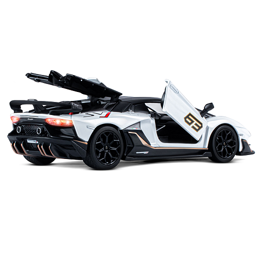 ТМ "Автопанорама" Машинка металлическая, 1:24, Lamborghini SVJ, белый, открываются двери, свободный ход колес, световые и звуковые эффекты, в/к 24,5х12,5х10,5 см в Джамбо Тойз #16