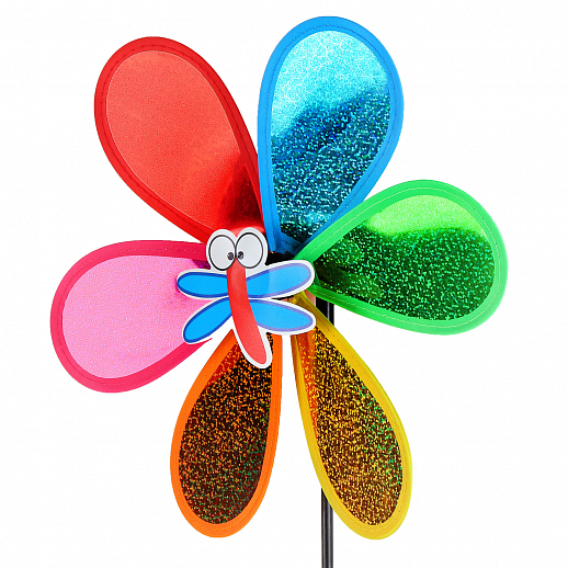 Ветерок,палочка52cм+ цветочка28cм,серединка цветка,микс насекомых,пластик плотн,блест, в наборе 12шт в Джамбо Тойз #7