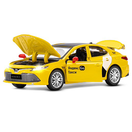 Яндекс Go машинка металлическая, 1:34 Toyota Camry, цвет желтый, инерция, свет, откр. двери, в/к 17,5*13,5*9 см в Джамбо Тойз #5