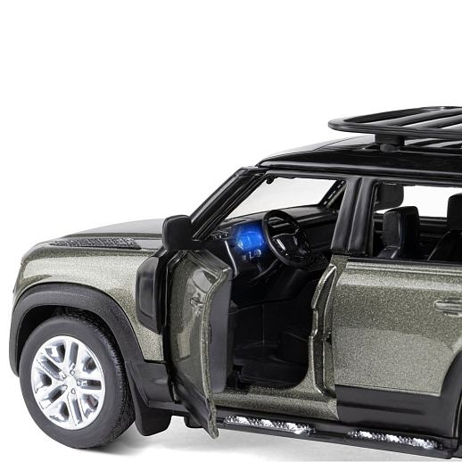ТМ "Автопанорама" Машинка металлическая 1:32 Land Rover Defender 110, зеленый перламутр, откр.4 двери, капот, багажник, свет, звук, свободный ход колес, в/к 17,5*13,5*9 см в Джамбо Тойз #14