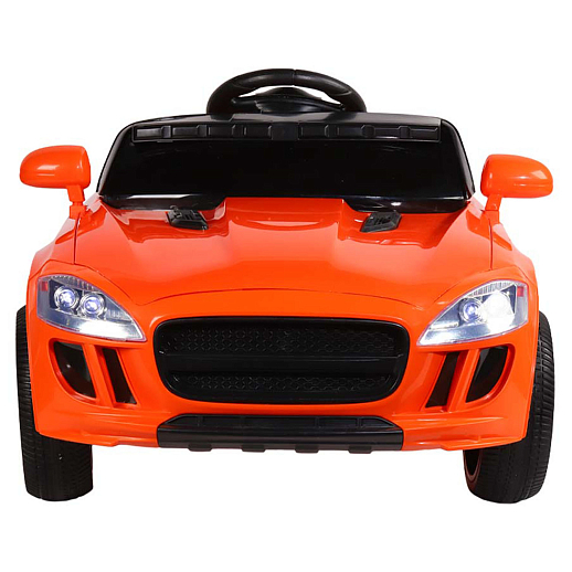 Машинка на аккумуляторе, 6V4AH*2, Р/У, колеса EVA (мягкие колеса), свет, звук, мр3, открыв. двери, 106*56*50см, до 35 кг. Цвет - оранжевый в Джамбо Тойз #12