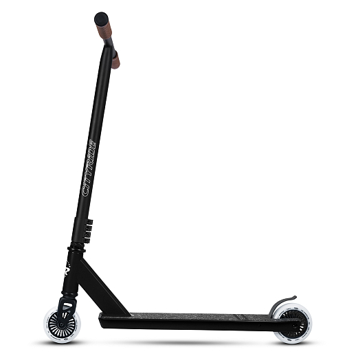 Трюковый самокат CITYRIDE TEMPO, T-bar сталь 50*52см, дека алюм.49*9,5см, колеса PU 86A 100мм, пластик диск, вилка резьб., хомут 4б., цвет Черный  в Джамбо Тойз #4