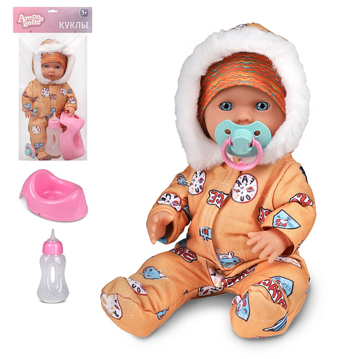 ТМ "Amore Bello" Пупс 30 см, русский язык, Шаинский, пьет и писает: горшок, желт пух-к, в/п в Джамбо Тойз