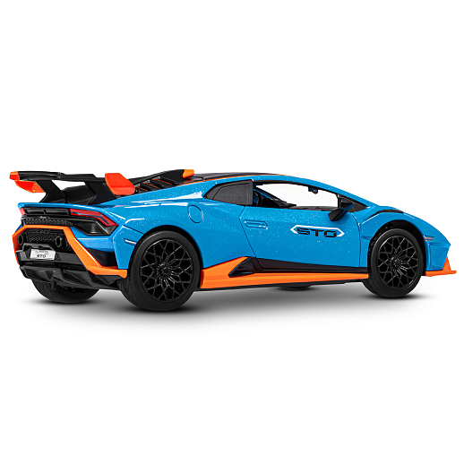 ТМ "Автопанорама" Машинка металлическая, 1:32 Lamborghini STO, голубой, принт, откр. двери и багажник, свет, звук, инерция, в/к 17,5*12,5*6,5 см в Джамбо Тойз #11