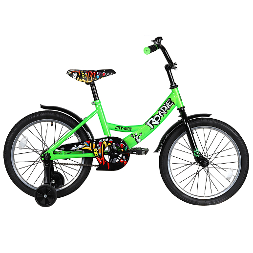 Детский велосипед City-Ride  Roadie , рама сталь , диск 18 сталь , крылья сталь, страх.колеса, цвет Зеленый в Джамбо Тойз