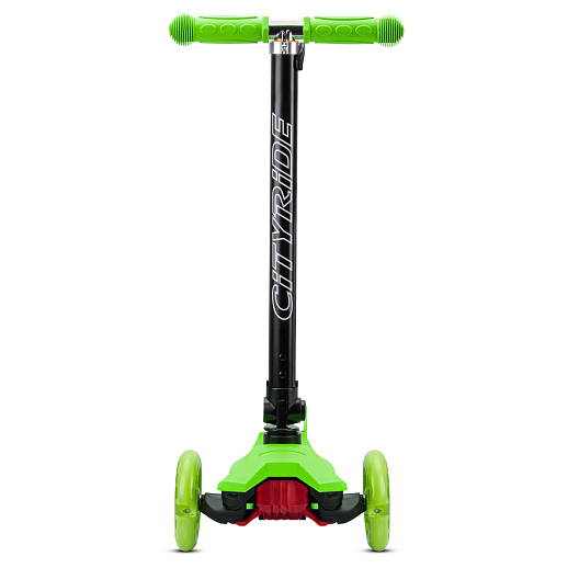 Трехколесный самокат CITYRIDE, складной, колеса PU 120/76 со светодиодами, зеленый, пакет в Джамбо Тойз #5