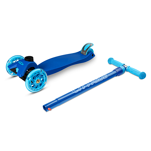 Самокат трехколесный CityRide, пакет, Дека: PP+нейлон, колеса PU 120/76 свет, руль  металл телеск., цвет синий в Джамбо Тойз #2