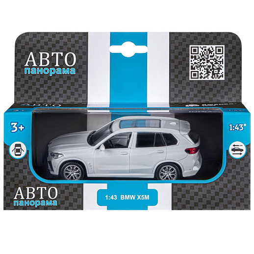 ТМ "Автопанорама" Машинка металлическая 1:43 BMW X5M, белый, инерция, откр. двери, в/к 17,5*12,5*6,5 см в Джамбо Тойз #3