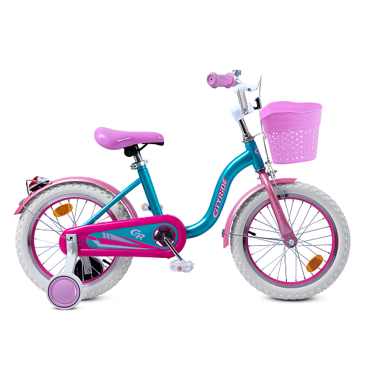 Велосипед двухколёсный CITYRIDE, модель CR-B2-09F7, рама сталь, колеса алюминий 16", пластиковая корзина, цвет голубой-розовый в Джамбо Тойз #2