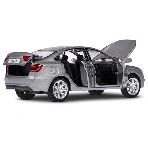 Машинка металлическая Автопанорама, инерционная, коллекционная модель LADA VESTA седан, масштаб 1:24, свет, звук, открываются 4 двери, капот, багажник, серый перламутр, в/к 24,5*12,5*10,5 смсм в Джамбо Тойз #14