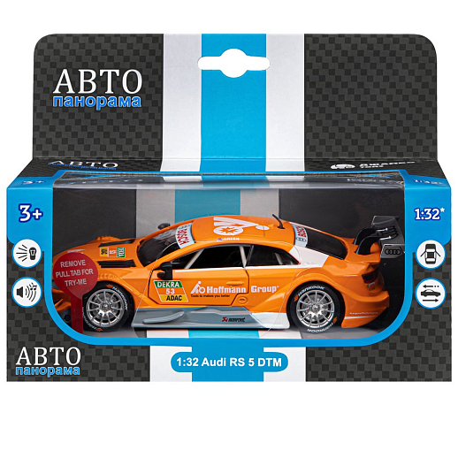 ТМ "Автопанорама" Машинка металлическая 1:32 Audi RS 5 DTM, оранжевый, свет, звук, откр. двери, инерция, в/к 17,5*13,5*9 см в Джамбо Тойз #4