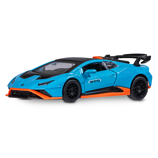 ТМ "Автопанорама" Машинка металл. 1:40 Lamborghini STO, голубой, инерция, откр. двери, в/к 17,5*12,5*6,5 см в Джамбо Тойз #9