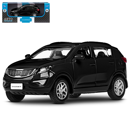 ТМ "Автопанорама" Машинка металлическая 1:39 KIA SPORTAGE R, черный, откр. двери, инерция, в/к 17,5*12,5*6,5 см в Джамбо Тойз