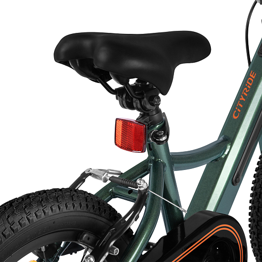 Велосипед двухколесный CITYRIDE, модель CR-B2-11FU, рама сталь, колеса алюминий 14", v-brake тормоза, встроенная в раму подсветка, балансирные колёса, цвет зеленый в Джамбо Тойз #10