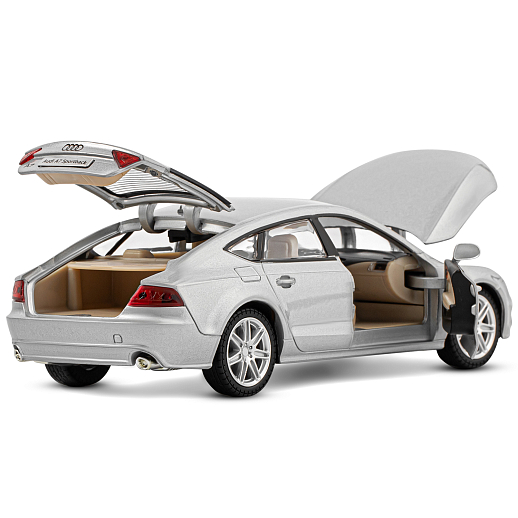 ТМ "Автопанорама" Машинка металлическая 1:24 Audi A7, серебряный, откр. двери, капот и багажник, свет, звук, свободный ход колес, в/к 24,5*12,5*10,5 см в Джамбо Тойз #14