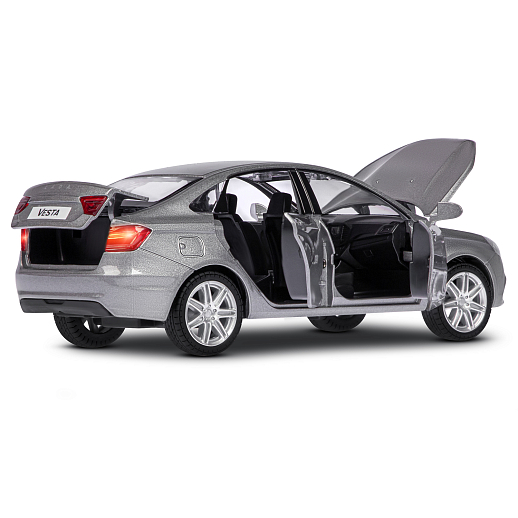 Машинка металлическая Автопанорама, инерционная, коллекционная модель LADA VESTA седан, масштаб 1:24, свет, звук, открываются 4 двери, капот, багажник, серый перламутр, в/к 24,5*12,5*10,5 смсм в Джамбо Тойз #15