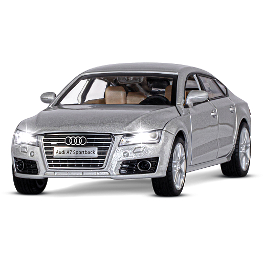 ТМ "Автопанорама" Машинка металлическая 1:32 Audi A7, серебряный, свет, звук, откр. двери, капот и багажник, инерция, в/к 17,5*13,5*9 см в Джамбо Тойз #5