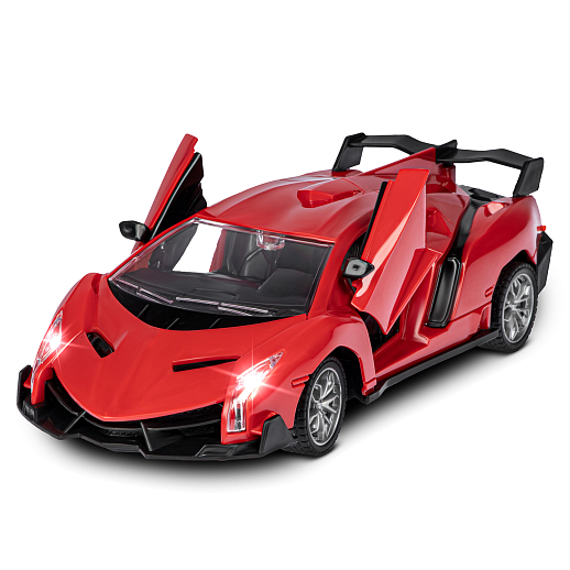 AUTODRIVE 1:24 Р/У машинка,5 каналов,двери откр. с пульта, свет, цвет красный,в/к 28х6,5х12см в Джамбо Тойз #2