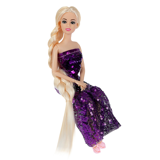 Кукла, цвет платья фиолетовый, в/к 11х5,3х32,5 см в Джамбо Тойз #7