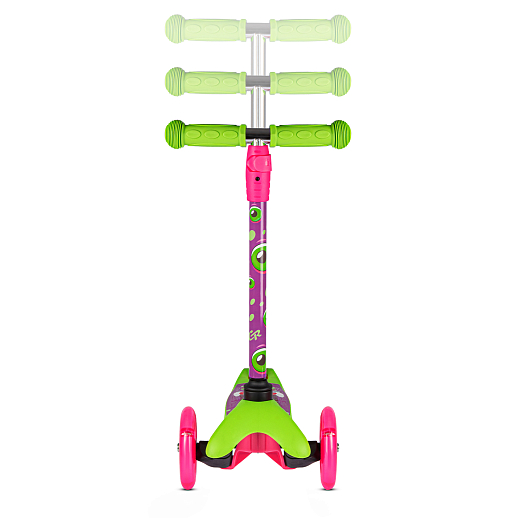 Трехколесный самокат "CITYRIDE" в/п, телескопический руль металл, колеса PU 120/76 со светодиодами, Abec-5, размер 53х23х70 см, до 35 кг, от 3 лет, зеленый в Джамбо Тойз #8