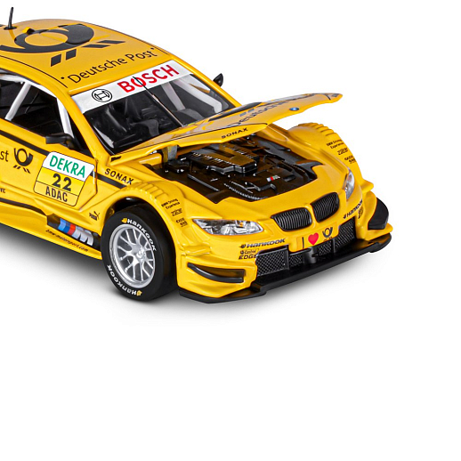 ТМ "Автопанорама" Машинка металлическая 1:32 BMW M3 DTM, желтый, свет, звук, откр. двери и капот, инерция, в/к 17,5*13,5*9 см в Джамбо Тойз #19