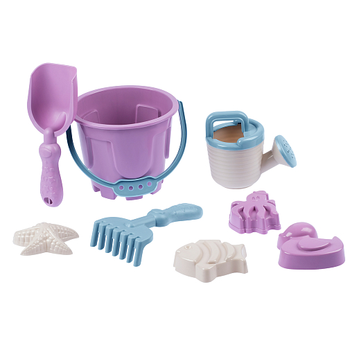 ТМ "Компания Друзей" Песочный набор №93  бледный розовый (в комп. ведро 1,2 л, лопатка 20см, грабли , в Джамбо Тойз #3
