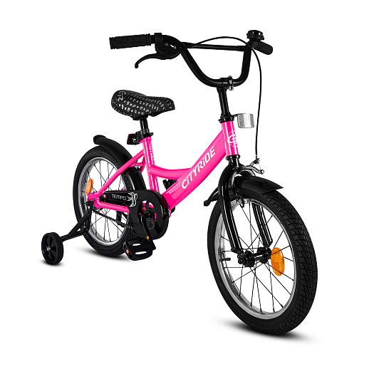 Детский велосипед "City-Ride Tempo" -рама сталь, диски сталь 16, покрышки 2,125 задние ножные тормоза, передний тормоз, звоночек, крылья пластик, страховочные колеса в Джамбо Тойз #3