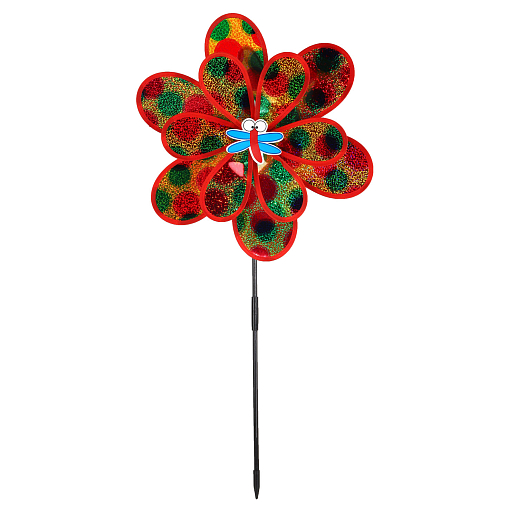 Ветерок,палочка50cм+ цветок большой 38 см и малый 27см,микс, пластик блестящий, в наборе 4 шт в Джамбо Тойз #3