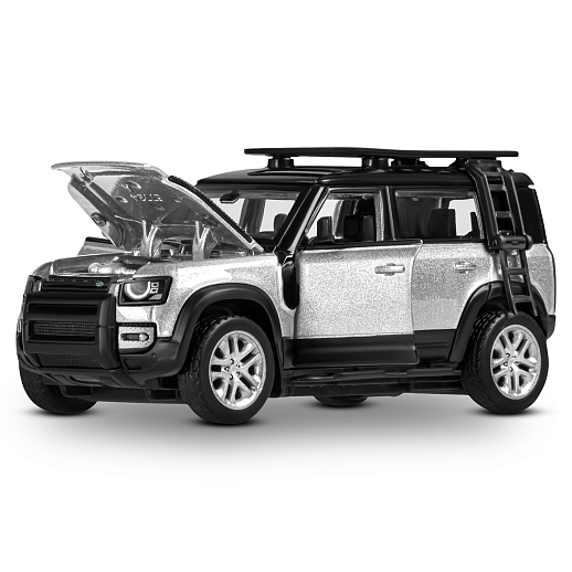 ТМ "Автопанорама" Машинка металлическая 1:43 2020 Land Rover Defender 110, серый, тюнинг, откр. двери, свободный ход колес, в/к 23,5*10*4 см в Джамбо Тойз #3