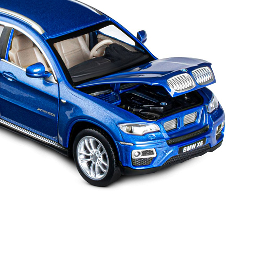 ТМ "Автопанорама" Машинка металлическая 1:32 BMW X6, синий, свет, звук, откр. двери, капот и багажник, инерция, в/к 17,5*13,5*9 см в Джамбо Тойз #19