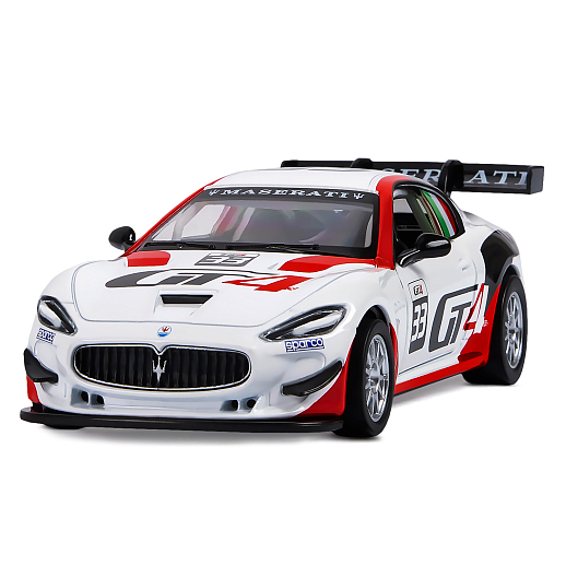 ТМ "Автопанорама" Машинка металл., 1:32 Maserati Gran Turismo MC GT4, белый, инерция, свет, звук, откр. двери, в/к 17,5*13,5*9 см в Джамбо Тойз #2